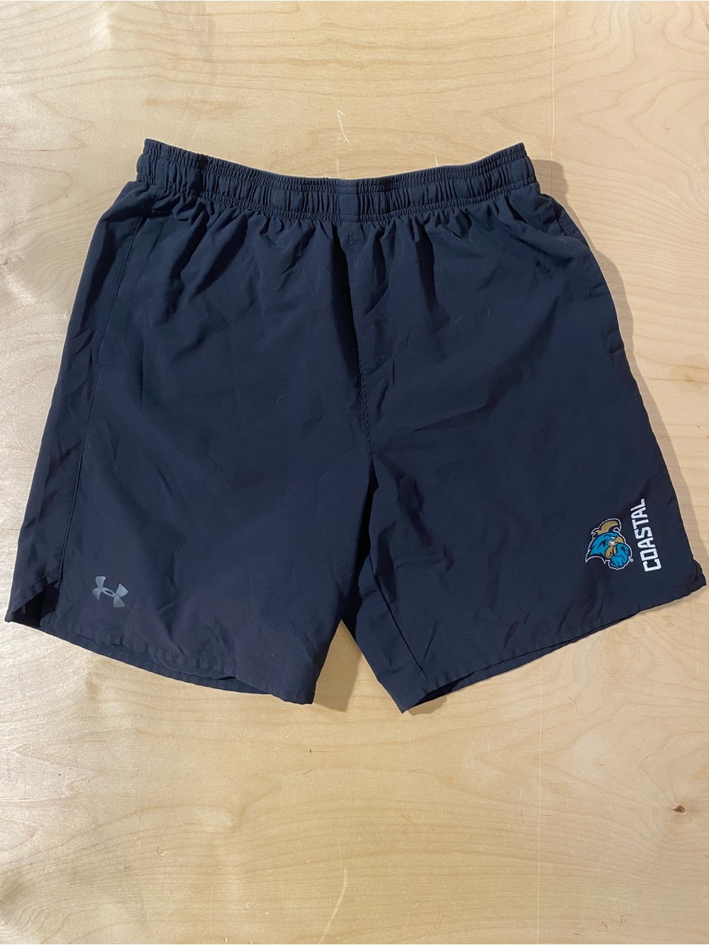 Under Armour Men’s Black Athletic Shorts with Coastal Logo Large (SZ)